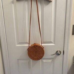 Brown Woven Crossbody Bag